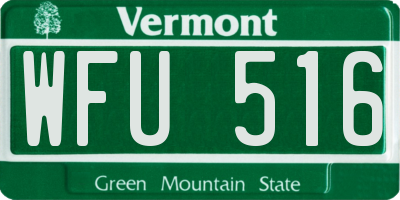 VT license plate WFU516