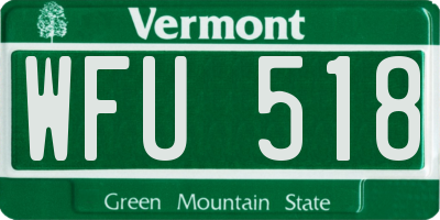 VT license plate WFU518