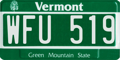 VT license plate WFU519