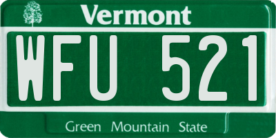 VT license plate WFU521