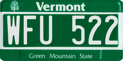 VT license plate WFU522