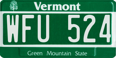 VT license plate WFU524