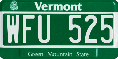 VT license plate WFU525