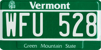 VT license plate WFU528