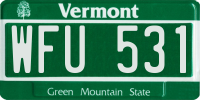 VT license plate WFU531
