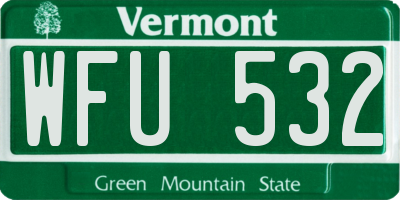 VT license plate WFU532