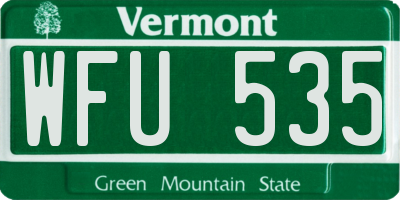 VT license plate WFU535