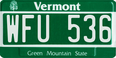VT license plate WFU536