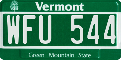 VT license plate WFU544