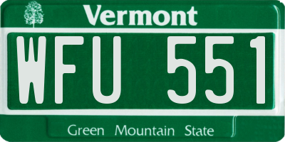 VT license plate WFU551