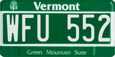 VT license plate WFU552