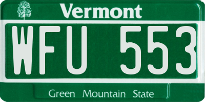 VT license plate WFU553