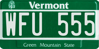 VT license plate WFU555