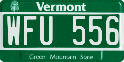 VT license plate WFU556