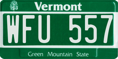 VT license plate WFU557
