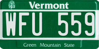 VT license plate WFU559