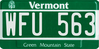VT license plate WFU563