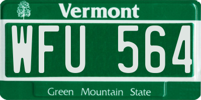 VT license plate WFU564