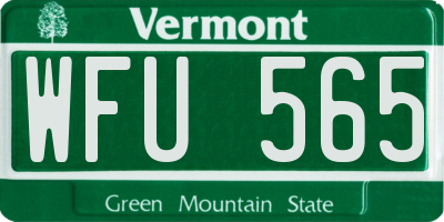 VT license plate WFU565