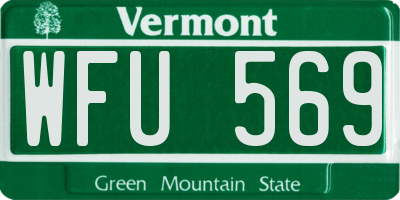 VT license plate WFU569