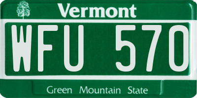 VT license plate WFU570