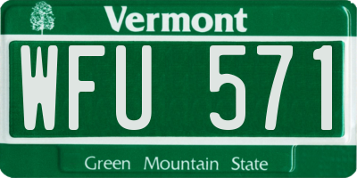VT license plate WFU571