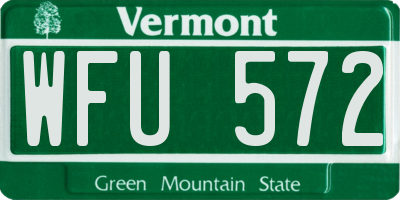 VT license plate WFU572