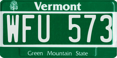 VT license plate WFU573