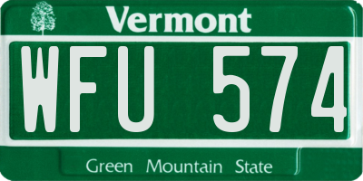 VT license plate WFU574