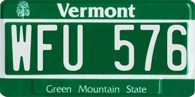 VT license plate WFU576