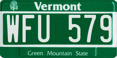 VT license plate WFU579