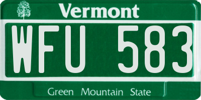 VT license plate WFU583