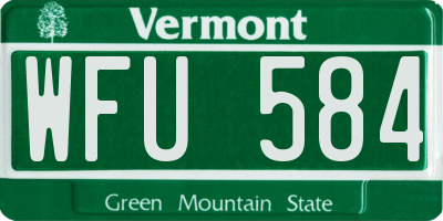 VT license plate WFU584