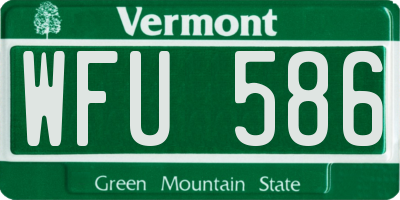 VT license plate WFU586