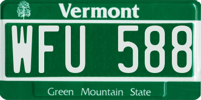 VT license plate WFU588