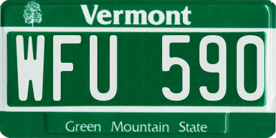 VT license plate WFU590