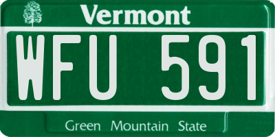 VT license plate WFU591
