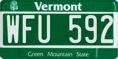 VT license plate WFU592