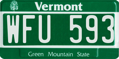 VT license plate WFU593
