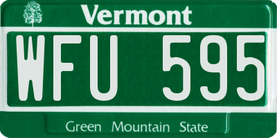 VT license plate WFU595