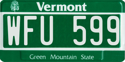 VT license plate WFU599