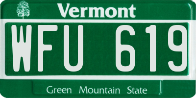 VT license plate WFU619