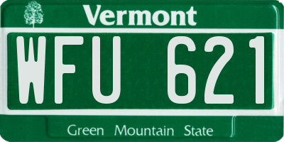 VT license plate WFU621