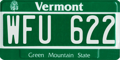 VT license plate WFU622