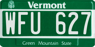 VT license plate WFU627