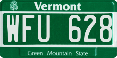 VT license plate WFU628