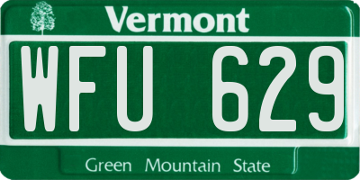 VT license plate WFU629