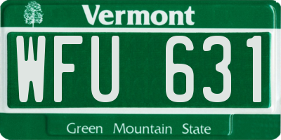 VT license plate WFU631