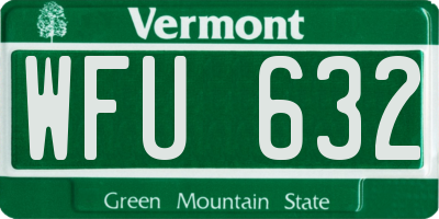 VT license plate WFU632