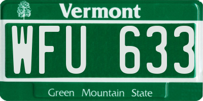 VT license plate WFU633
